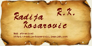 Radija Košarović vizit kartica